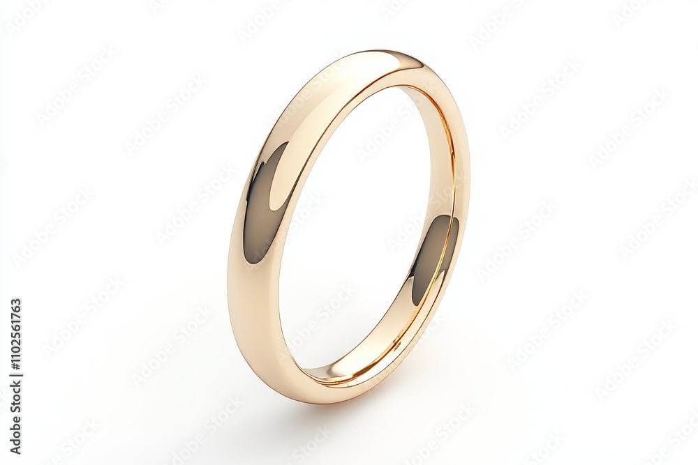 A gold banded ring with a shiny surface A gold banded ring with a shiny surface