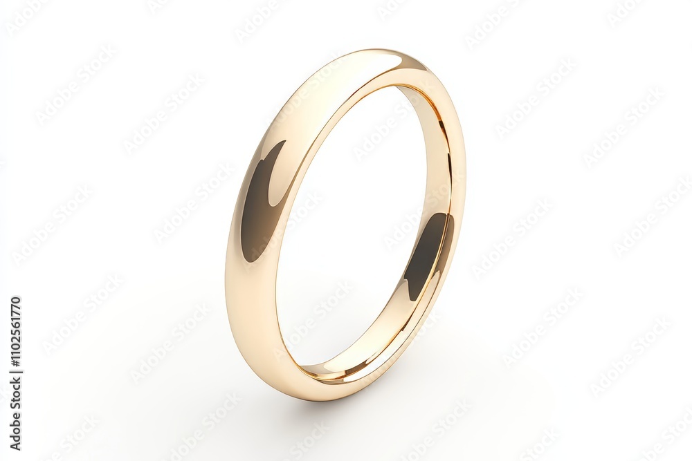 A gold banded ring with a shiny surface A gold banded ring with a shiny surface
