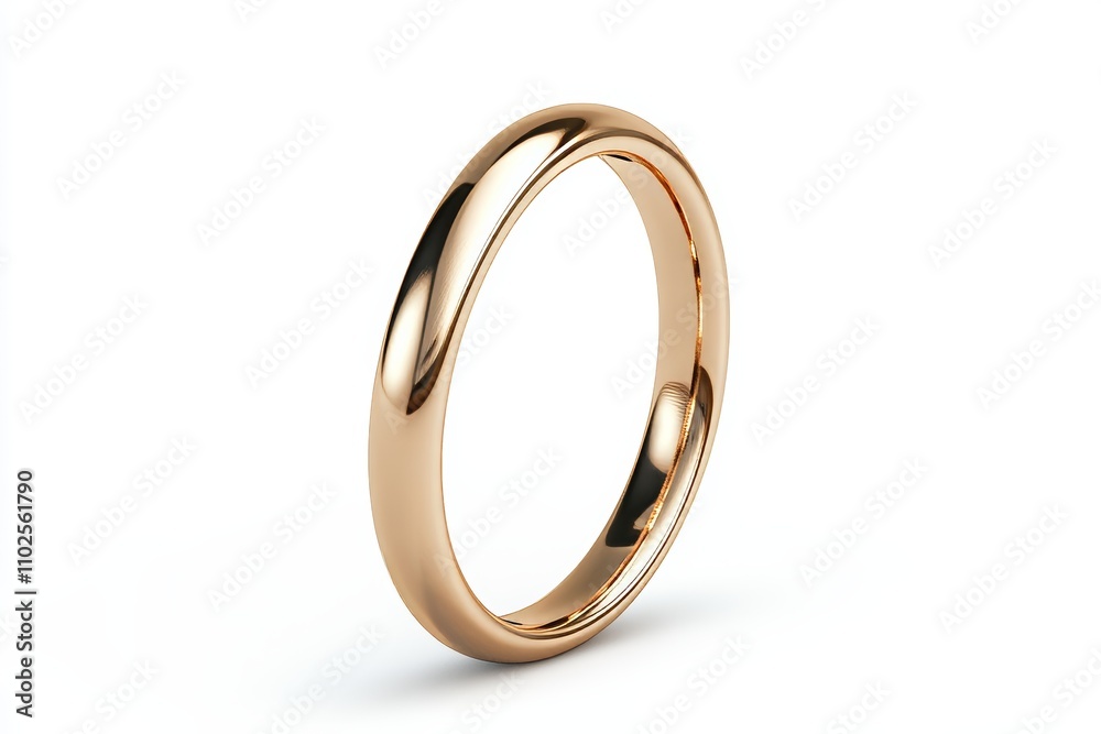 A gold banded ring with a shiny finish A gold banded ring with a shiny finish