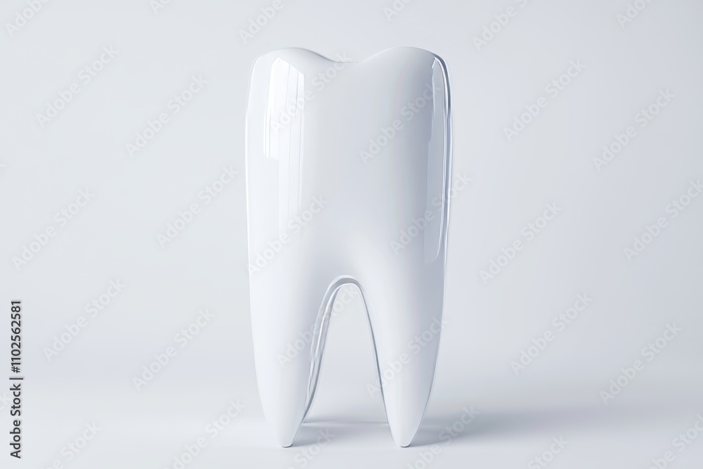 A white tooth is shown in a close up A white tooth is shown in a close up