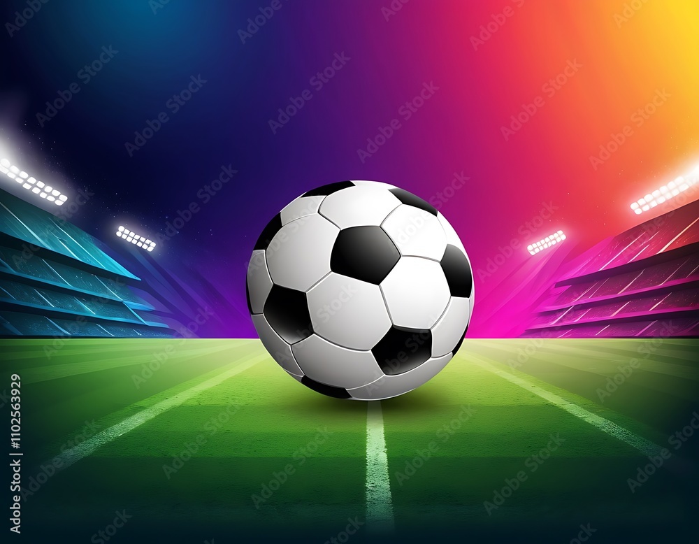 Fototapeta premium soccer ball on green background