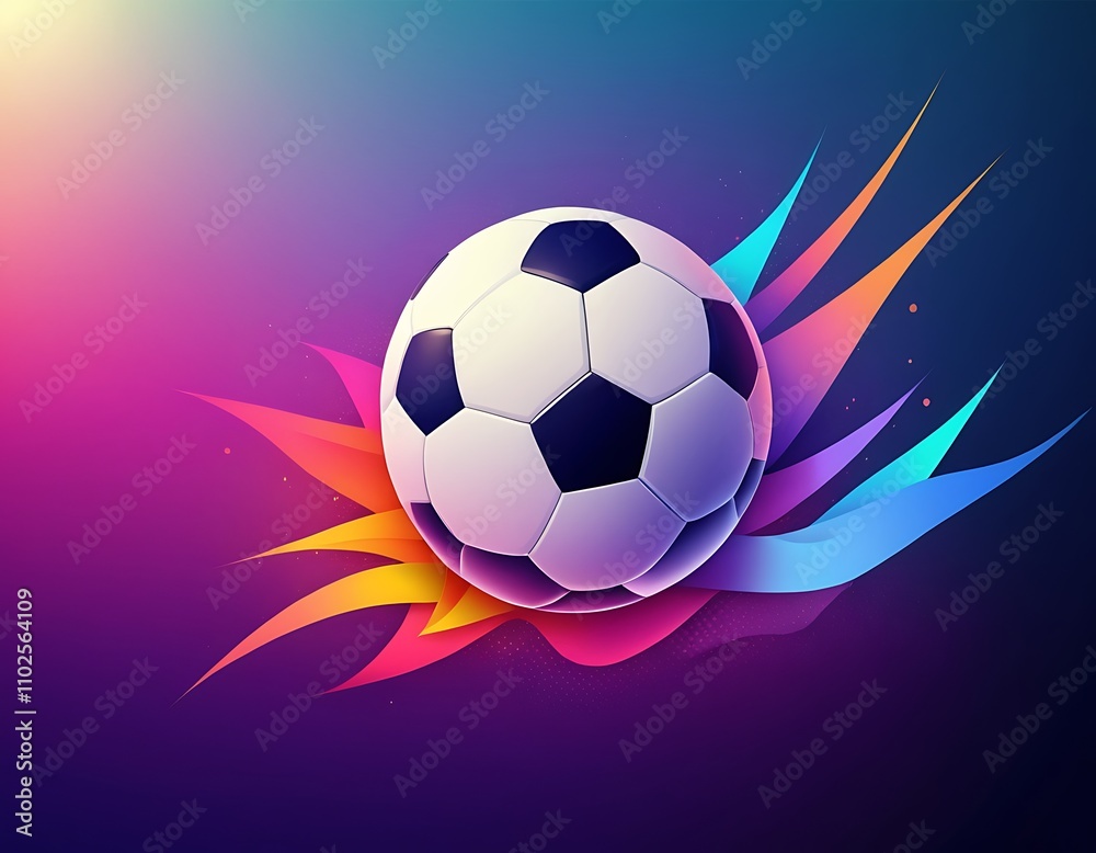 Fototapeta premium soccer ball in flames