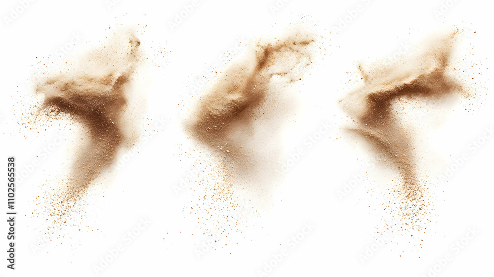 Fototapeta premium Brown Dust Explosions, Abstract Backgrounds for Design Projects