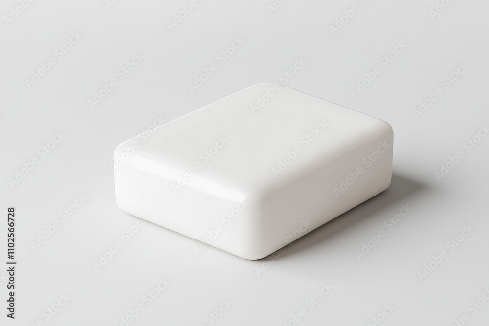 A white bar of soap is sitting on a white surface, the perfect form of soap A white bar of soap is sitting on a white surface, the perfect form of soap