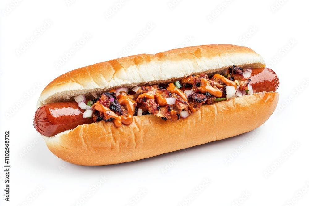A hot dog with mustard and onions on it A hot dog with mustard and onions on it