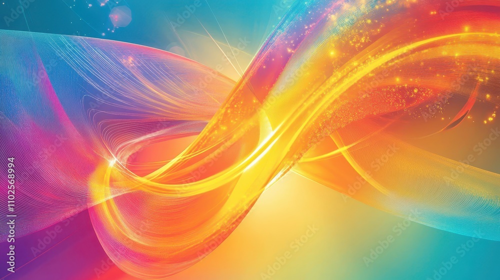 Dynamic neon ribbons and shapes create a colorful retro vortex of light Dynamic neon ribbons and shapes create a colorful retro vortex of light