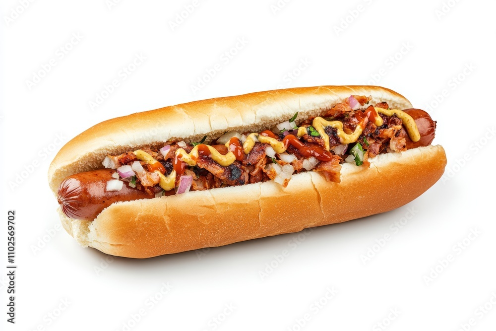 A hot dog with mustard and onions on it A hot dog with mustard and onions on it