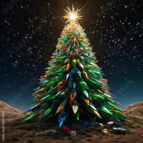 Recycled Christmas Tree ,300 DPI High Resolution photo