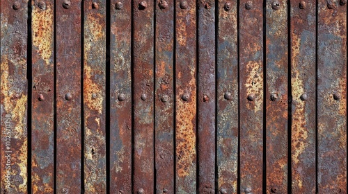 Rusty Metal Sheets with Textures and Patterns in Industrial Setting