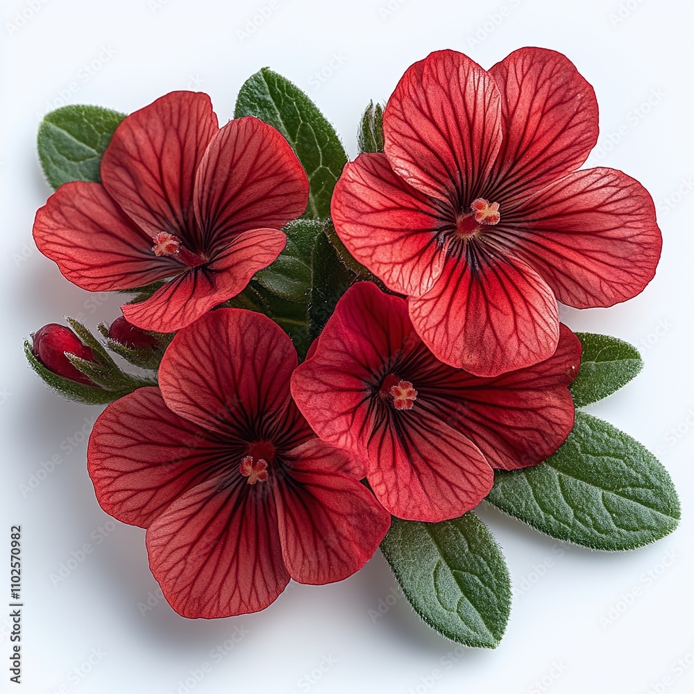 Scarlet Pimpernel Flower on White Background Scarlet Pimpernel Flower on White Background