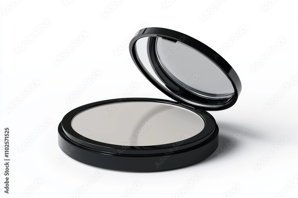 A compact makeup compact with a mirror on top A compact makeup compact with a mirror on top