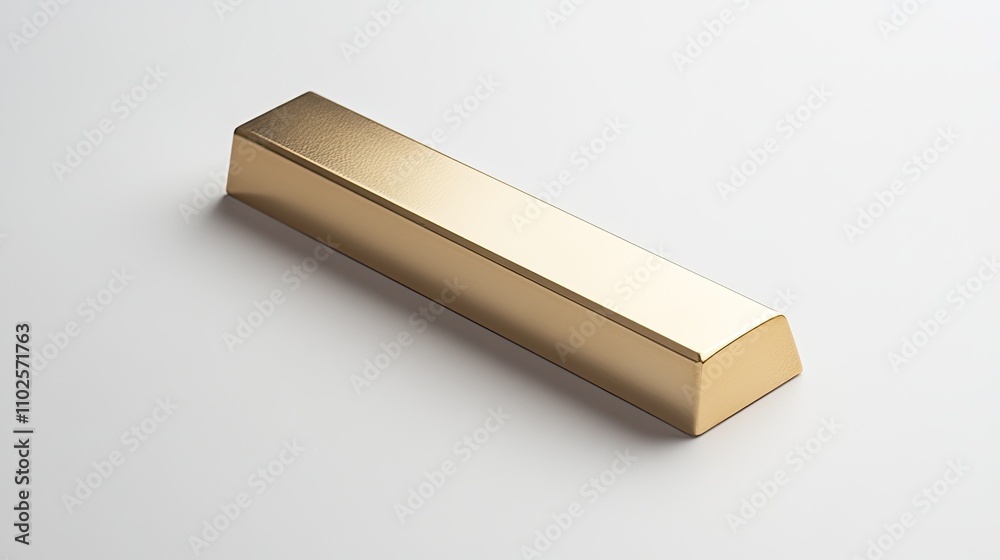 Golden Metal Bar on Light Background for Financial Concepts Golden Metal Bar on Light Background for Financial Concepts