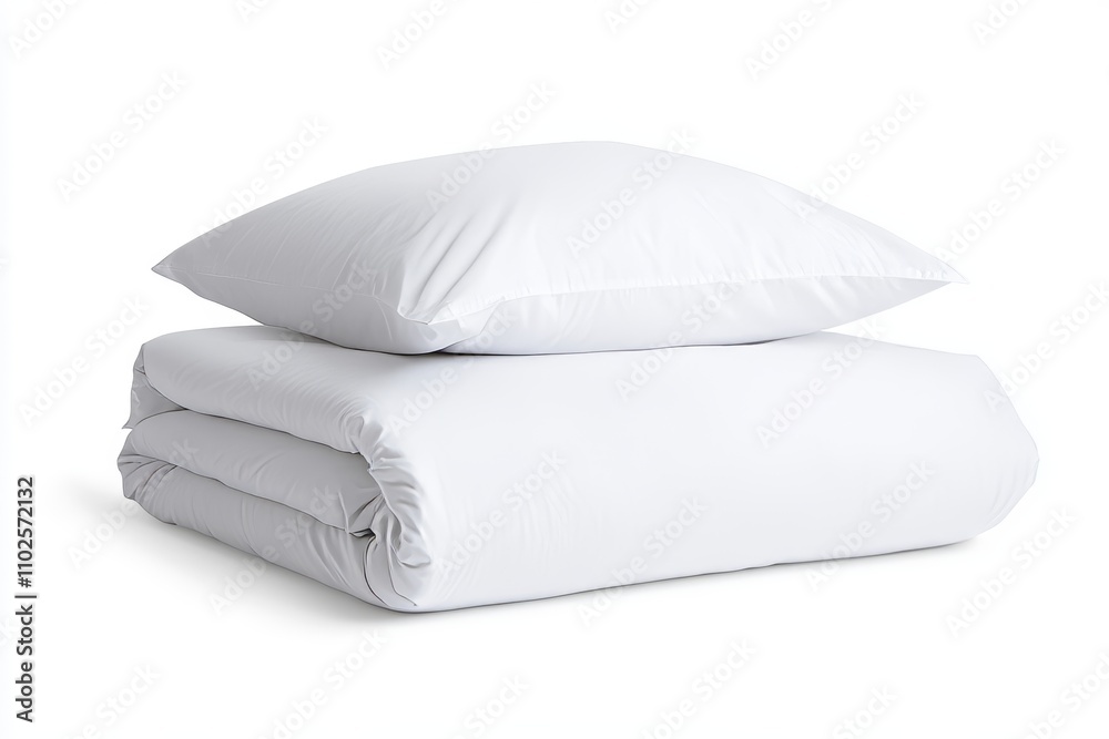 A white comforter with a white pillow on top A white comforter with a white pillow on top