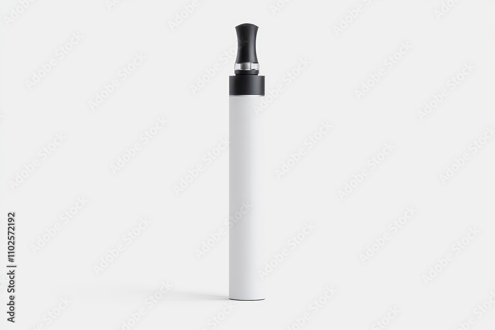 A white vaporizer with a black top, electronic cigarette mockup