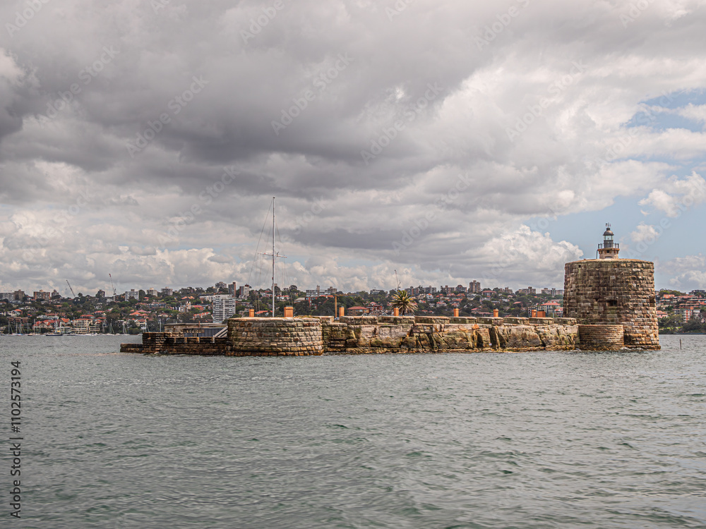 Fototapeta premium Pinchgut Island Low View From Sea