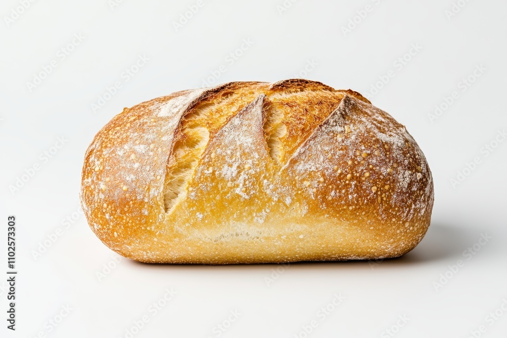 A loaf of bread with a white crust and a sprinkle of sugar on top A loaf of bread with a white crust and a sprinkle of sugar on top