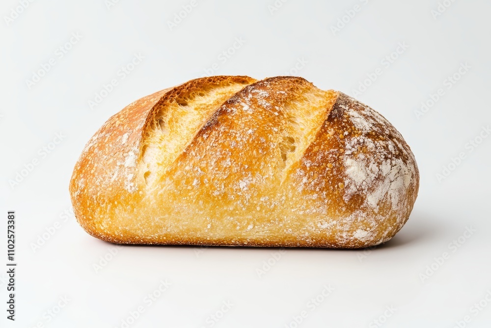 A loaf of bread with a crusty edge and a white interior A loaf of bread with a crusty edge and a white interior