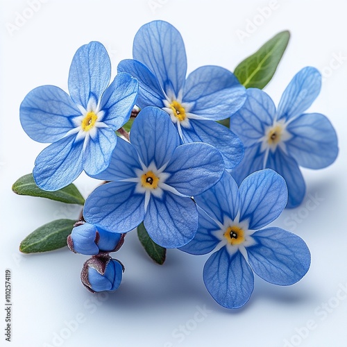 Wood Forget-Me-Not Flower on White Background photo