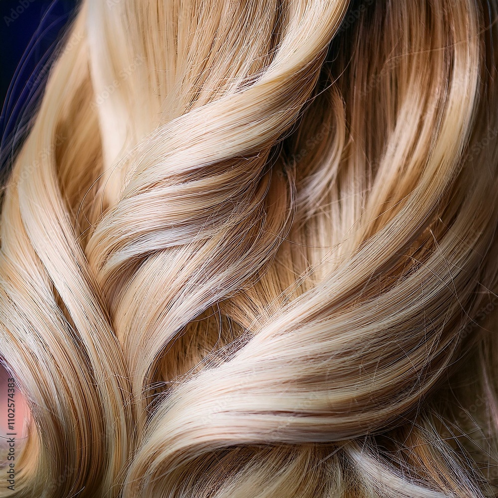 beaux cheveux blonds en bonne santé, sain, en ia, détail d'une coiffure curly beaux cheveux blonds en bonne santé, sain, en ia, détail d'une coiffure curly
