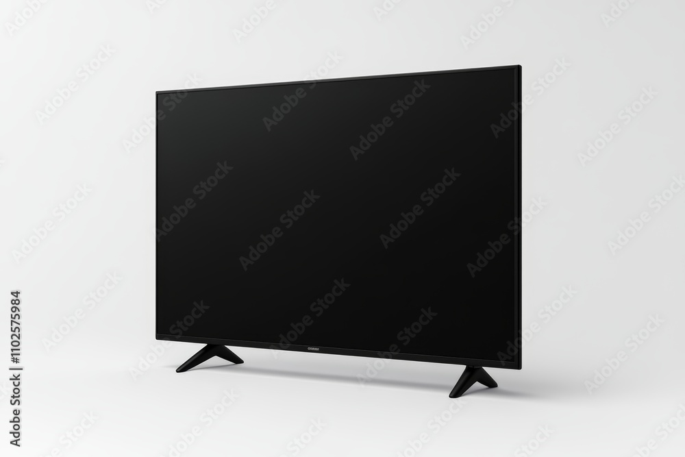 A black flat screen television is sitting on a white background A black flat screen television is sitting on a white background