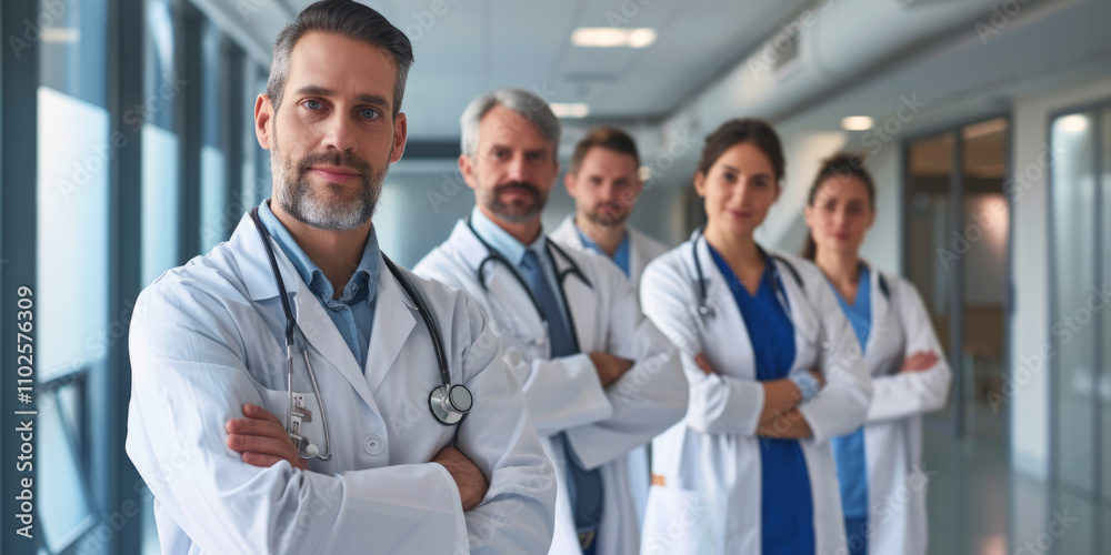 medical staff in the hospital corridor Generative AI medical staff in the hospital corridor Generative AI