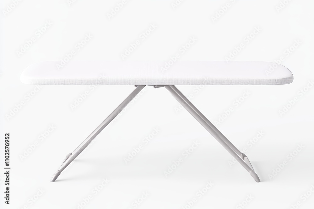 A white ironing board with a white cover A white ironing board with a white cover