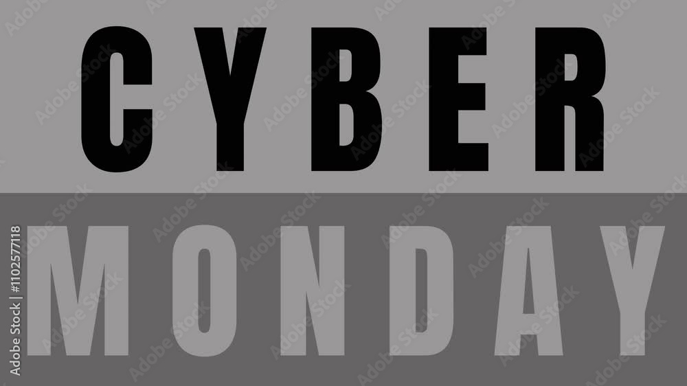 Cyber Monday animated text graphic, full screen, 4k. Black Friday text flickers effect looped animation banner Cyber Monday animated text graphic, full screen, 4k. Black Friday text flickers effect looped animation banner