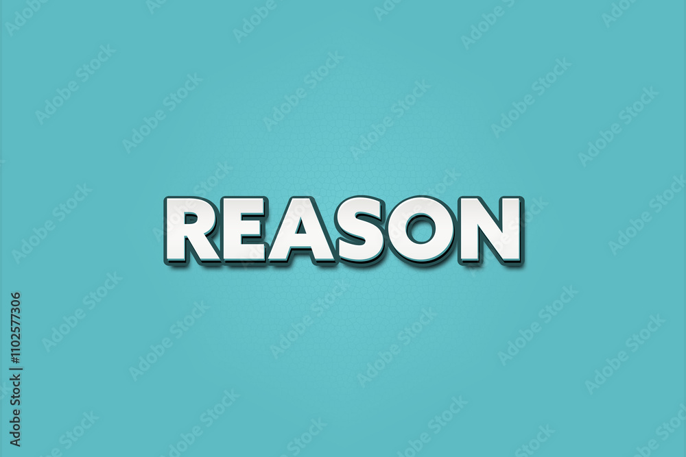 Reason. A Illustration with white text isolated on light green background. Reason. A Illustration with white text isolated on light green background.