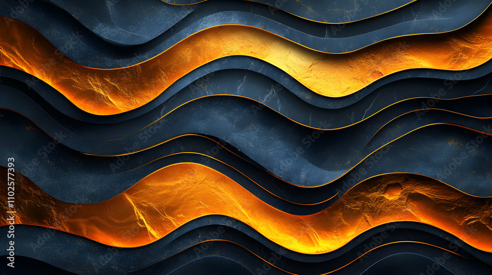 Abstract Gold and Dark Blue Waves, Elegant, Luxurious, Textured Background Design for Modern Applications Abstract Gold and Dark Blue Waves, Elegant, Luxurious, Textured Background Design for Modern Applications