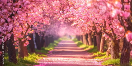 cherry blossom alley Generative AI