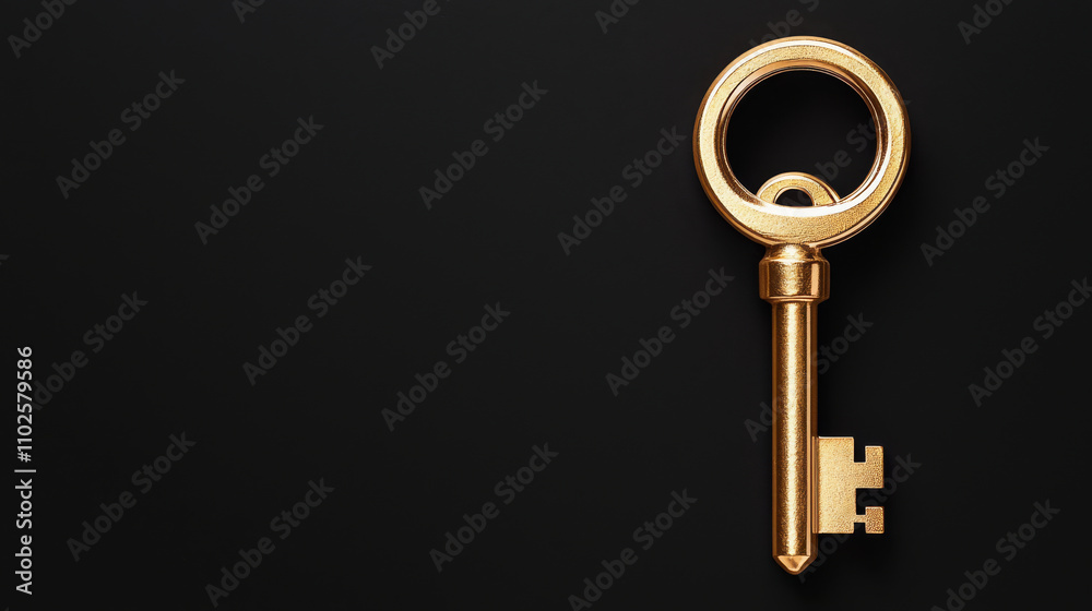 golden key on dark background symbolizes unlocking potential and opportunities. Its elegant design evokes sense of mystery and security golden key on dark background symbolizes unlocking potential and opportunities. Its elegant design evokes sense of mystery and security