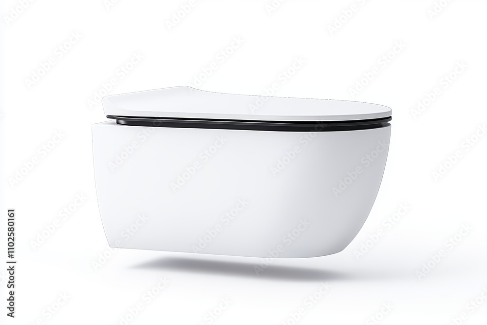 A white toilet with a black lid A white toilet with a black lid