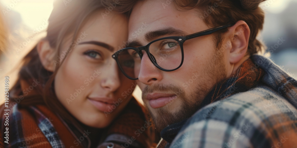 couple in love close-up portrait Generative AI couple in love close-up portrait Generative AI