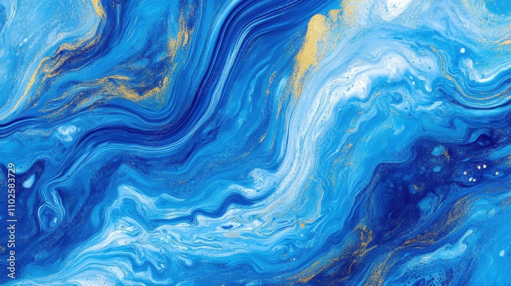 Abstract Blue and Gold Swirling Paint Texture Abstract Blue and Gold Swirling Paint Texture