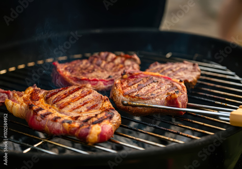 Grilled Meat and Barbecue on the Grill