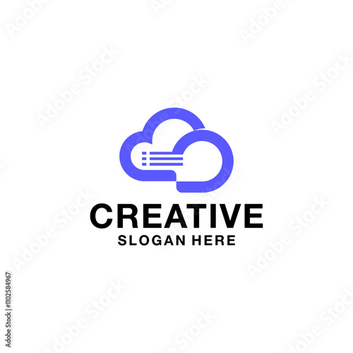 modern document cloud logo de...