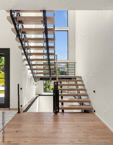 Modern staircase in new luxury home