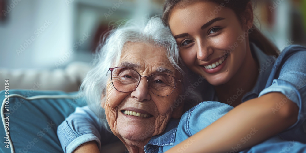 nurse hugging a patient in a nursing home Generative AI nurse hugging a patient in a nursing home Generative AI