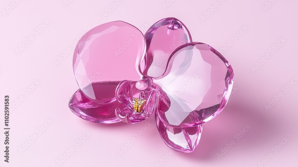 Crystal orchid on soft pink background: elegance and beauty in modern decor Crystal orchid on soft pink background: elegance and beauty in modern decor
