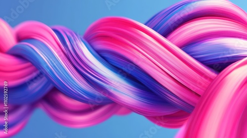 Abstract Swirling Pink and Blue Abstract Art