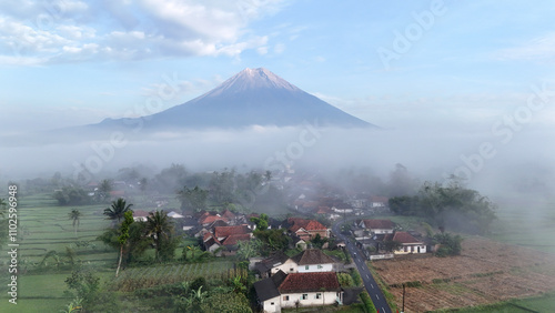View of Mount Semeru, Tengger Semeru National Park, East Java Indonesia.