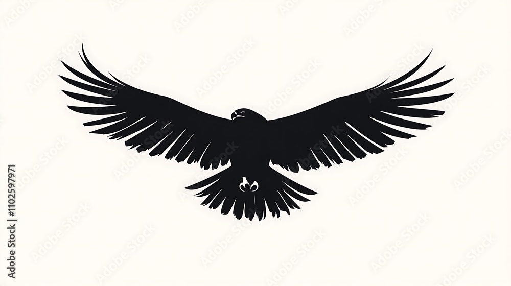 Fototapeta premium An eagle soaring through the sky with wings fully extended isolated on white background
