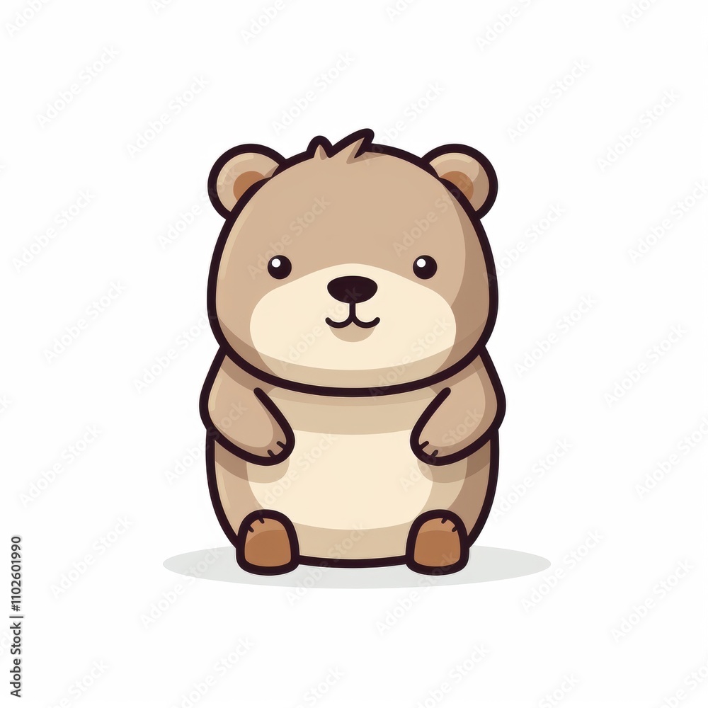 Cute and Adorable Cartoon Bear Character Sitting and Smiling, Perfect for Children's Illustrations, Educational Materials, and Nursery Decor with a Friendly Vibe and Soft Colors Cute and Adorable Cartoon Bear Character Sitting and Smiling, Perfect for Children's Illustrations, Educational Materials, and Nursery Decor with a Friendly Vibe and Soft Colors
