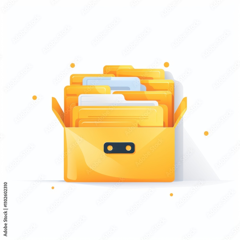 Bright and Modern File Box with Folders Organized Neatly for Efficient Management of Documents and Information in a Professional Office Environment Bright and Modern File Box with Folders Organized Neatly for Efficient Management of Documents and Information in a Professional Office Environment