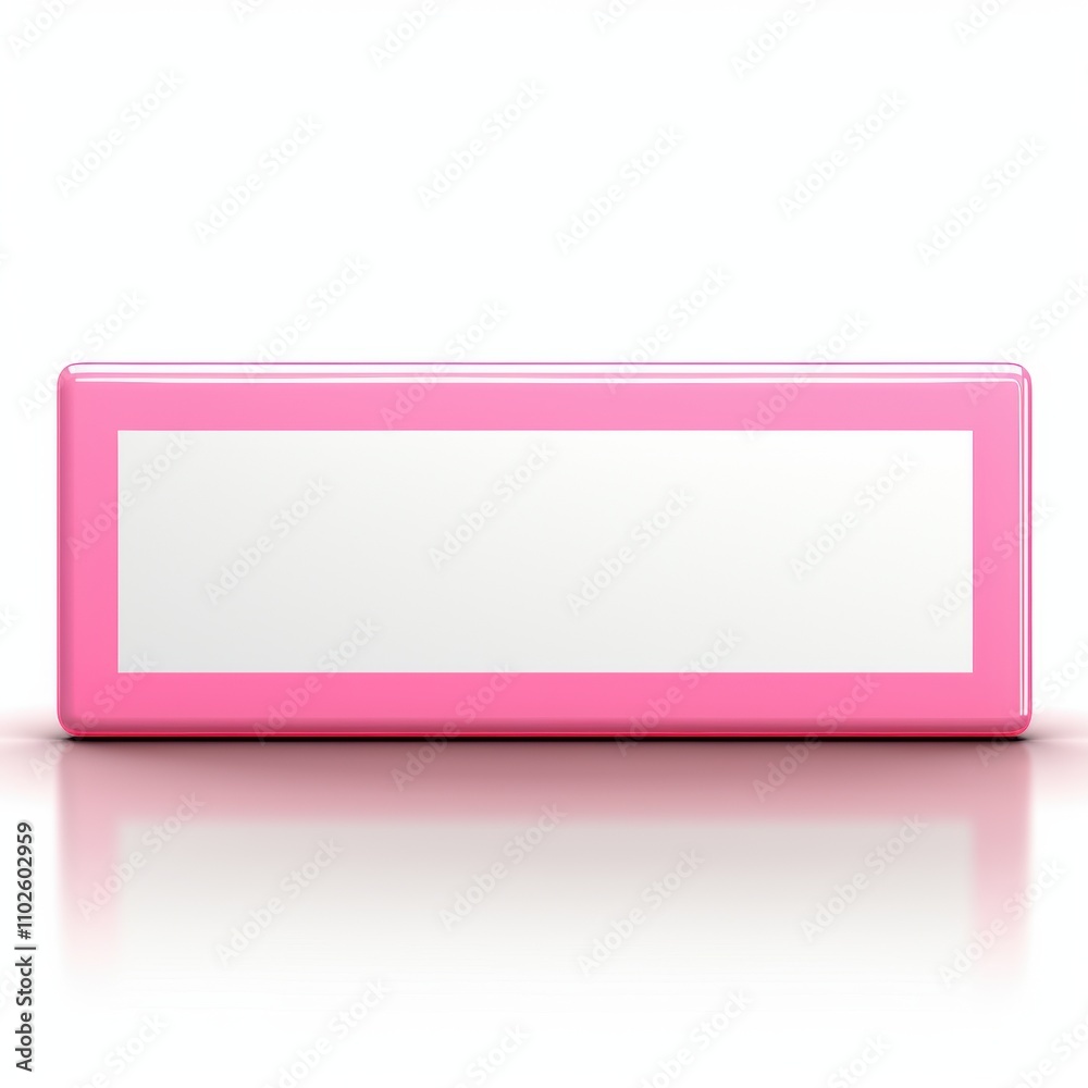 Bright Pink Rectangular Object with Glossy Surface and Empty White Space for Text or Design, Ideal for Creative Projects and Product Showcase in Minimalist Style Bright Pink Rectangular Object with Glossy Surface and Empty White Space for Text or Design, Ideal for Creative Projects and Product Showcase in Minimalist Style