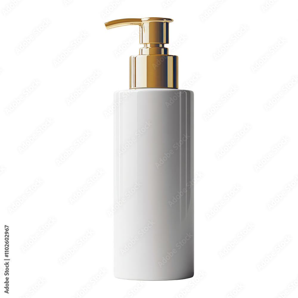 Elegant White Pump Bottle on Transparent Background Elegant White Pump Bottle on Transparent Background