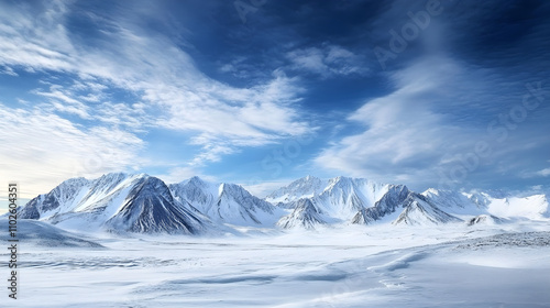 Eternal Tranquility: Pristine Peaks Embracing a Pure Sky