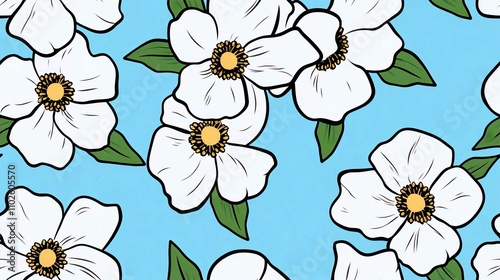 Seamless Floral Vector Pattern with Pink Daisies and Butterflies for Spring and Summer Decor