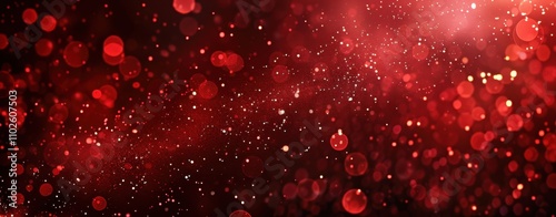 Red bokeh lights sparkle brightly in the dark