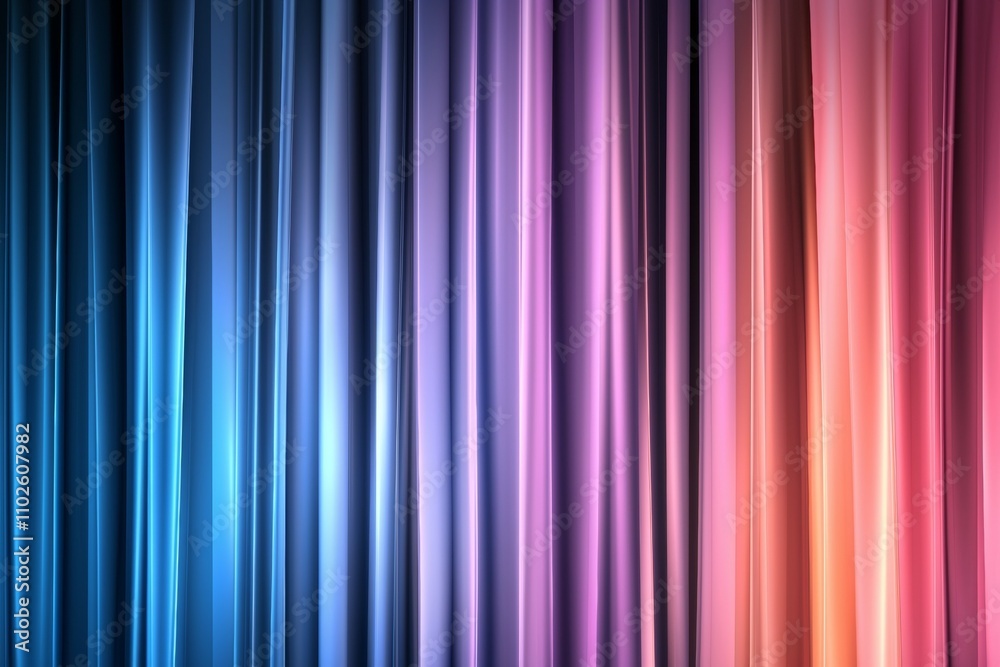A colorful curtain with a blue stripe and a pink stripe A colorful curtain with a blue stripe and a pink stripe